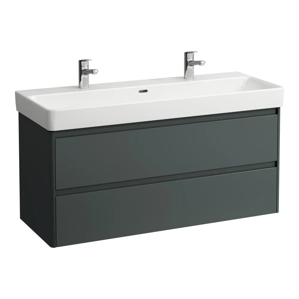 LAUFEN BASE 2.0 Waschtischunterbau 1200, 2 Schubladen, passend zu Pro S Waschtisch H814965 / PRO X 814861 1170 x 445 x 515 mm #H4113221082661 - 266 - Verkehrsgrau