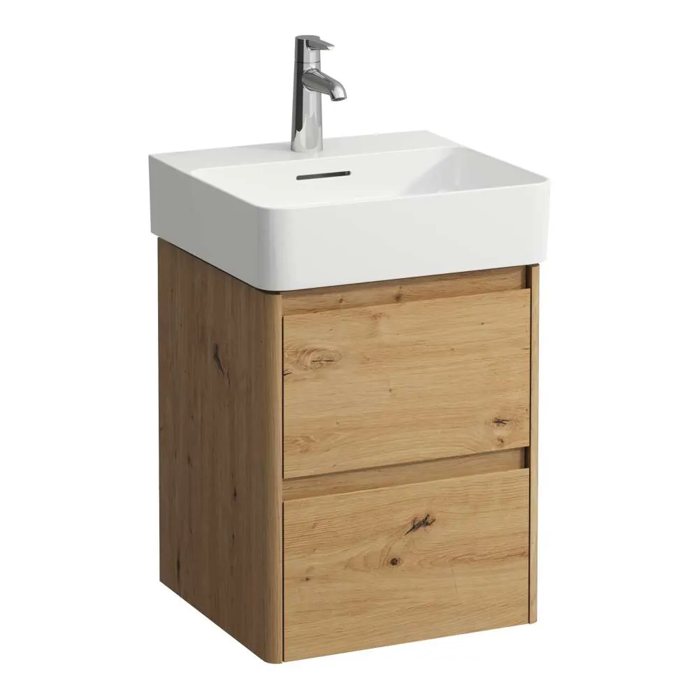 LAUFEN BASE 2.0 Waschtischunterbau 450, 2 Schubladen, passend zu VAL Waschtisch H815281 420 x 400 x 515 mm #H4113521082671 - 267 - Wildeiche