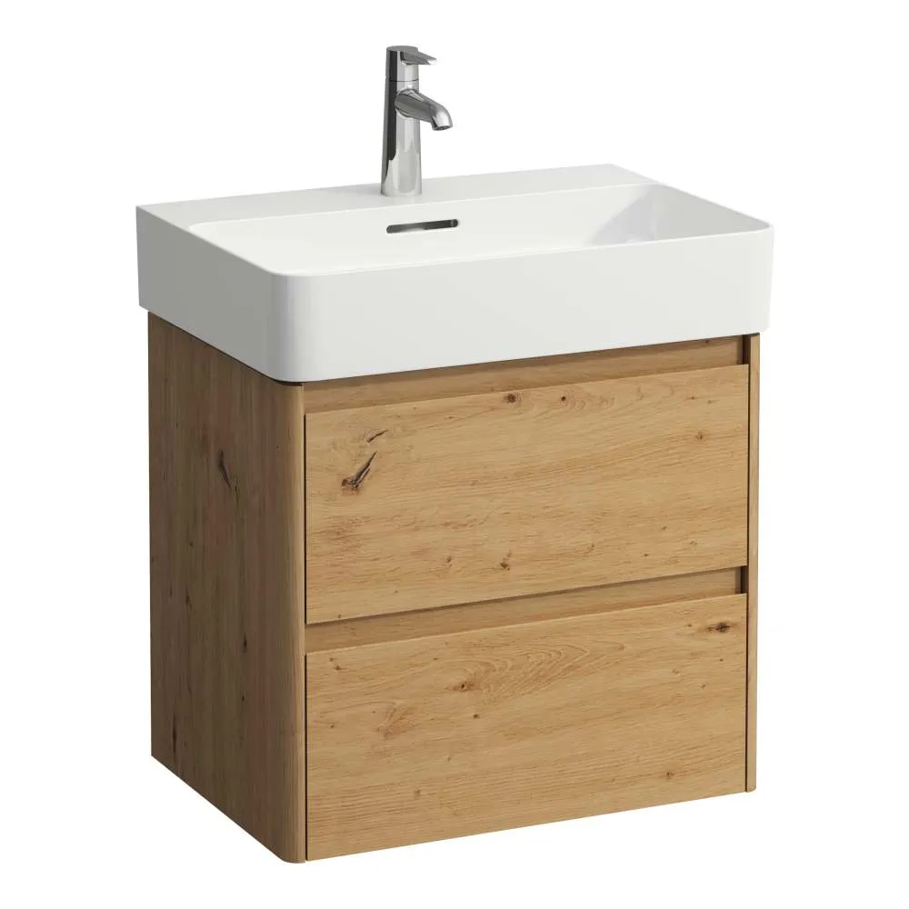 LAUFEN BASE 2.0 Waschtischunterbau 600, 2 Schubladen, passend zu VAL Waschtisch H810283 570 x 400 x 515 mm #H4113721082671 - 267 - Wildeiche