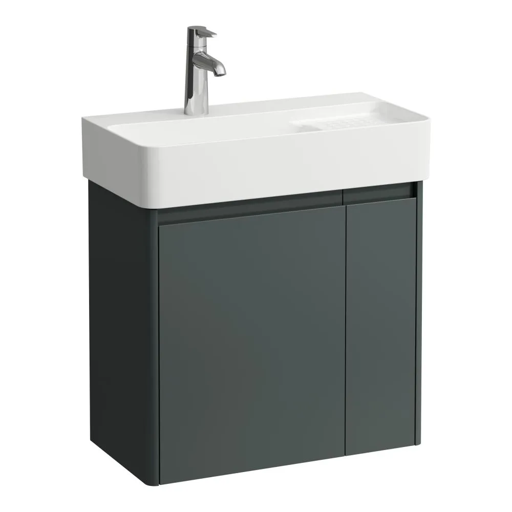 LAUFEN BASE 2.0 Waschtischunterbau 600, 2 Türen, passend zu VAL Waschtisch H815285 570 x 295 x 515 mm #H4113831082661 - 266 - Verkehrsgrau