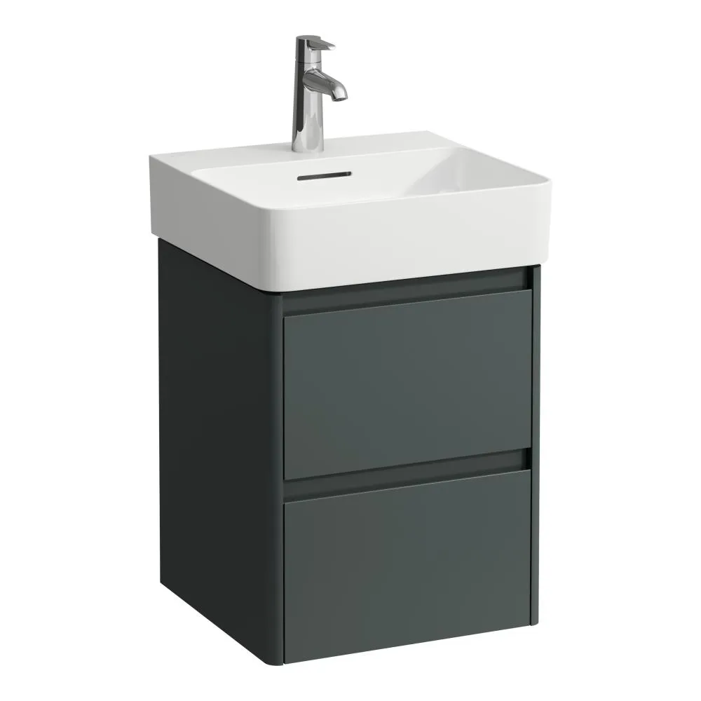 LAUFEN BASE 2.0 Waschtischunterbau 450, 2 Schubladen, passend zu VAL Waschtisch H815281 420 x 400 x 515 mm #H4113521082661 - 266 - Verkehrsgrau