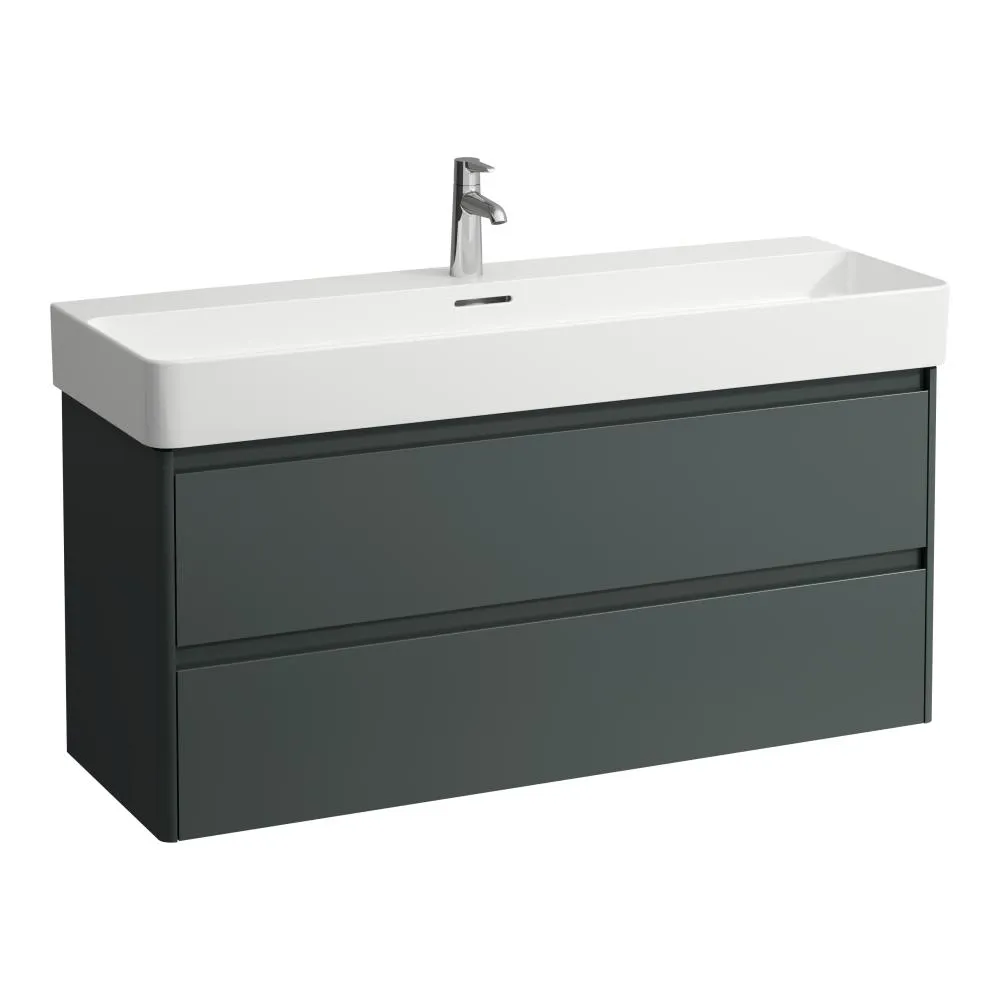 LAUFEN BASE 2.0 Waschtischunterbau 1200, 2 Schubladen, passend zu VAL Waschtisch H810289 1170 x 400 x 515 mm #H4114221082661 - 266 - Verkehrsgrau