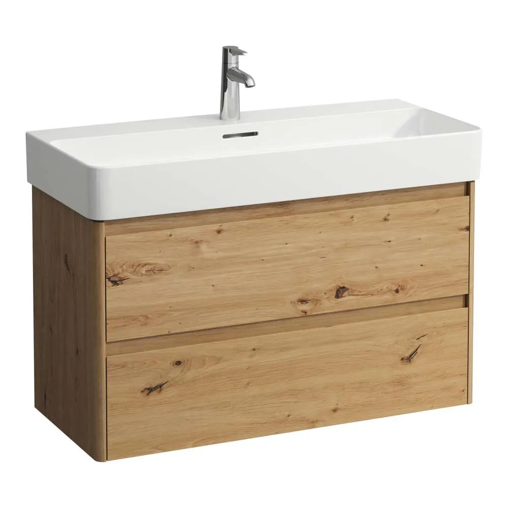 LAUFEN BASE 2.0 Waschtischunterbau 950, 2 Schubladen, passend zu VAL Waschtisch H810287 920 x 400 x 515 mm #H4114121082671 - 267 - Wildeiche