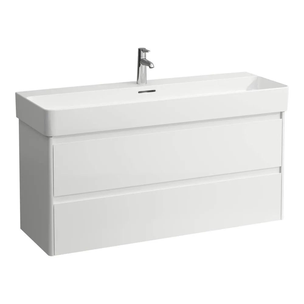 LAUFEN BASE 2.0 Waschtischunterbau 1200, 2 Schubladen, passend zu VAL Waschtisch H810289 1170 x 400 x 515 mm #H4114221082611 - 261 - Weiß glänzend