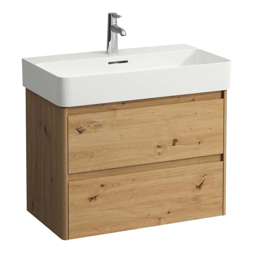 LAUFEN BASE 2.0 Waschtischunterbau 750, 2 Schubladen, passend zu VAL Waschtisch H810285 720 x 400 x 515 mm #H4114021082671 - 267 - Wildeiche