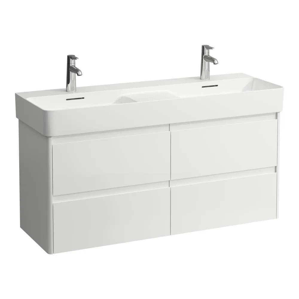 LAUFEN BASE 2.0 Waschtischunterbau 1200, 4 Schubladen, passend zu VAL Waschtisch H814282 1170 x 400 x 515 mm #H4114241082611 - 261 - Weiß glänzend
