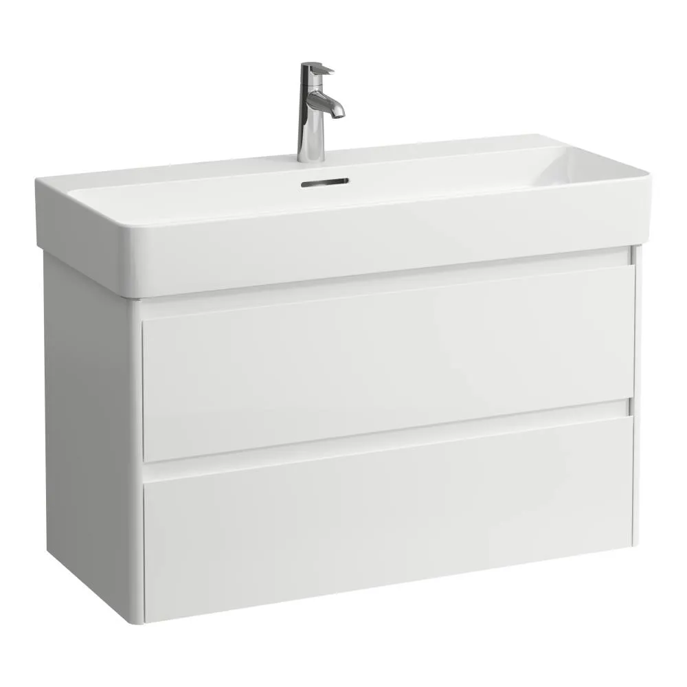 LAUFEN BASE 2.0 Waschtischunterbau 950, 2 Schubladen, passend zu VAL Waschtisch H810287 920 x 400 x 515 mm #H4114121082611 - 261 - Weiß glänzend