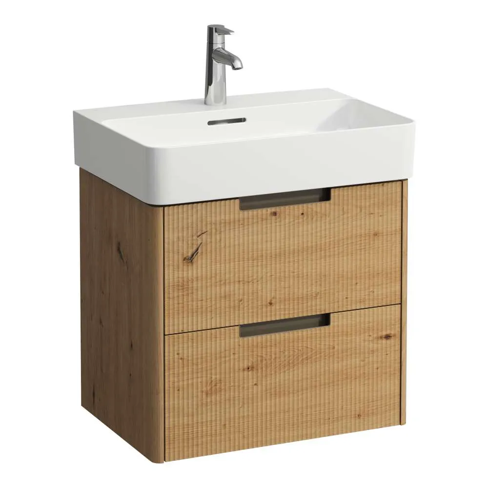 LAUFEN JUNA Waschtischunterbau 600, 2 Schubladen, passend zu VAL Waschtisch H810283 570 x 400 x 515 mm #H4115921092671 - 267 - Wildeiche