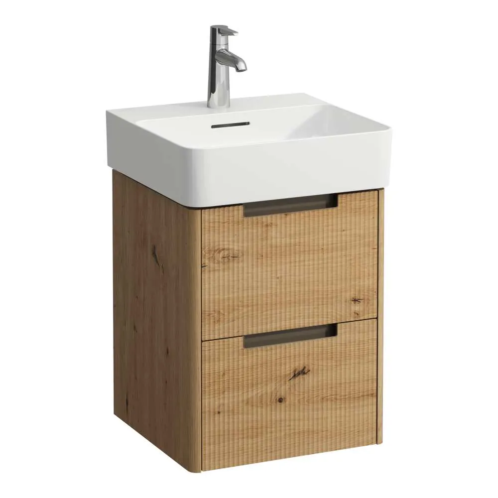 LAUFEN JUNA Waschtischunterbau 450, 2 Schubladen, passend zu VAL Waschtisch H815281 420 x 400 x 515 mm #H4115721092671 - 267 - Wildeiche