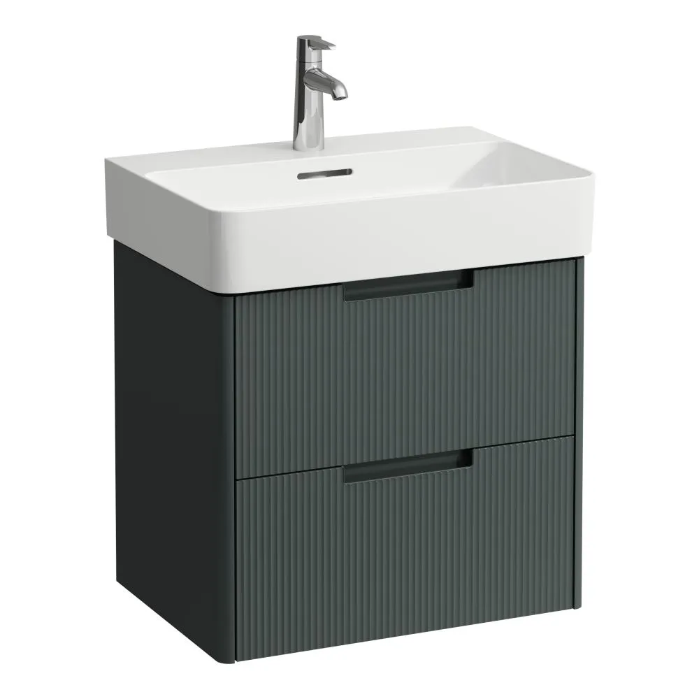 LAUFEN JUNA Waschtischunterbau 600, 2 Schubladen, passend zu VAL Waschtisch H810283 570 x 400 x 515 mm #H4115921092661 - 266 - Verkehrsgrau