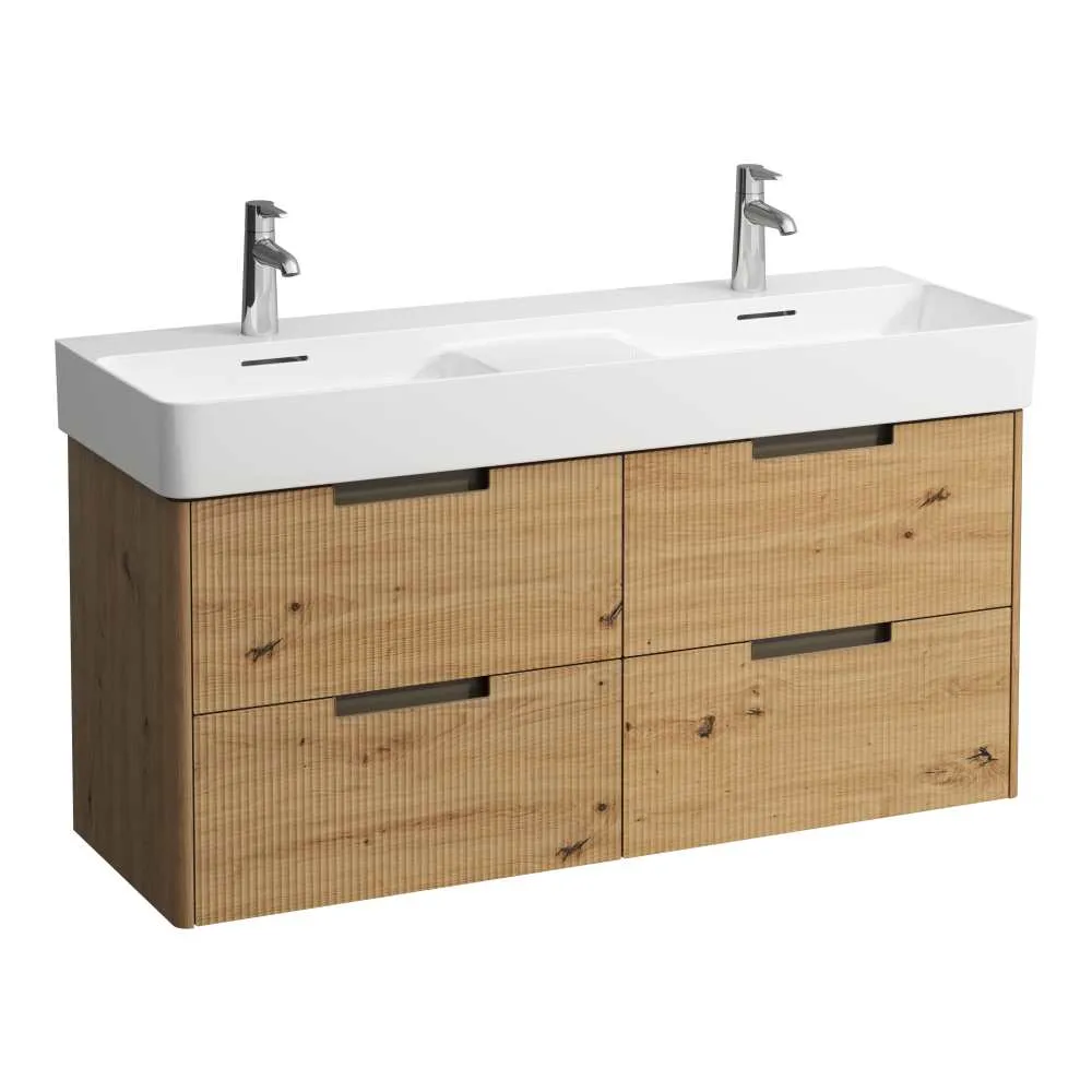 LAUFEN JUNA Waschtischunterbau 1200, 4 Schubladen, passend zu VAL Waschtisch H814282 1170 x 400 x 515 mm #H4116441092671 - 267 - Wildeiche