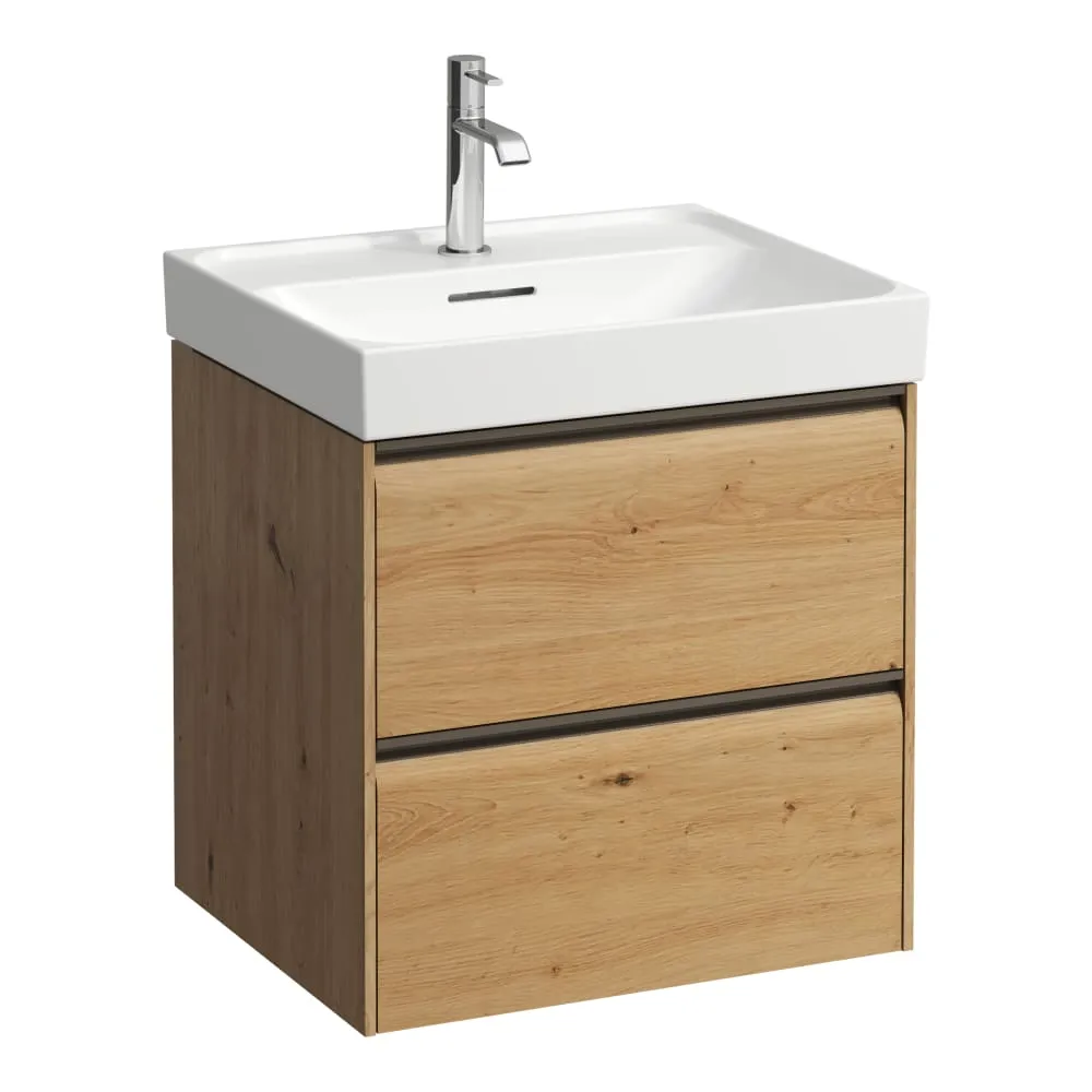 LAUFEN MEDA Waschtischunterbau 550, 2 Schubladen, passend zu Waschtisch H810112 535 x 450 x 515 mm #H4215620112671 - 267 - Wildeiche