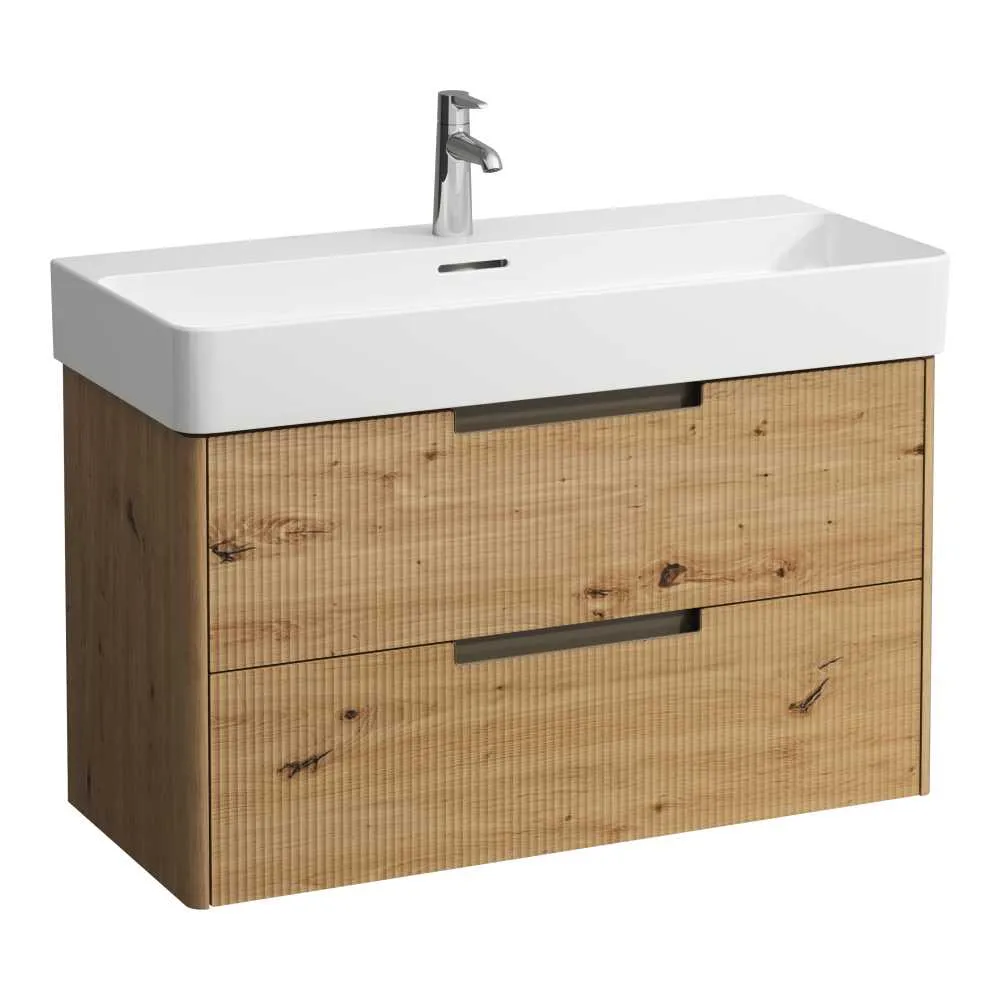 LAUFEN JUNA Waschtischunterbau 950, 2 Schubladen, passend zu VAL Waschtisch H810287 920 x 400 x 515 mm #H4116321092671 - 267 - Wildeiche