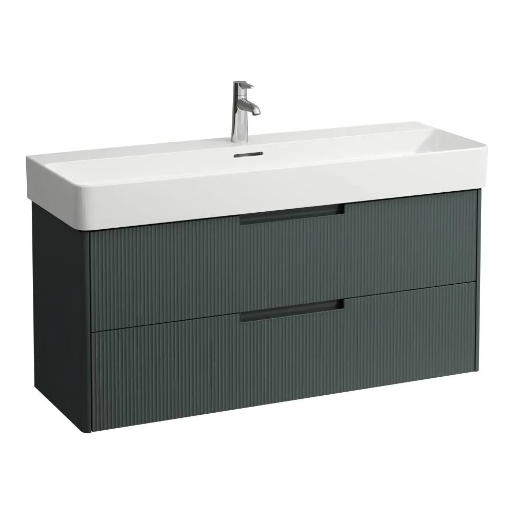 LAUFEN JUNA Waschtischunterbau 1200, 2 Schubladen, passend zu VAL Waschtisch H810289 1170 x 400 x 515 mm #H4116421092661 - 266 - Verkehrsgrau
