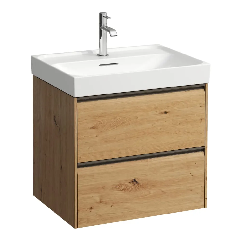 LAUFEN MEDA Waschtischunterbau 600, 2 Schubladen, passend zu Waschtisch H810113 585 x 450 x 515 mm #H4215720112671 - 267 - Wildeiche