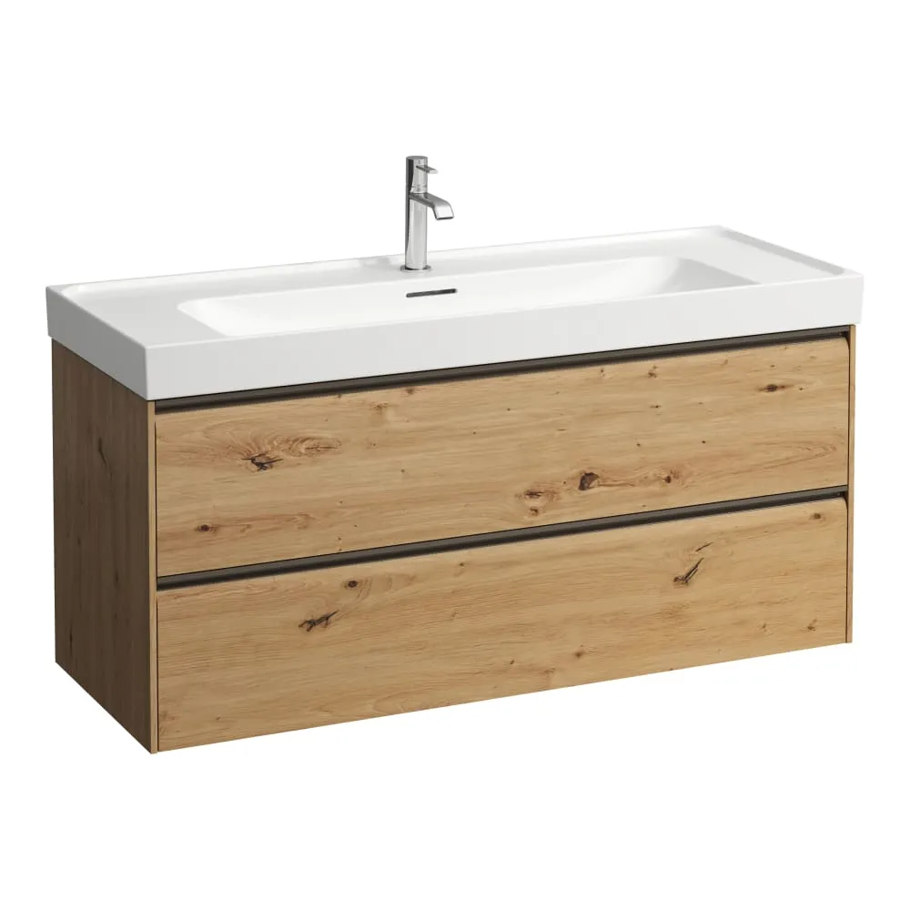LAUFEN MEDA Waschtischunterbau 1200, 2 Schubladen, passend zu Waschtisch H814111 1180 x 450 x 515 mm #H4216320112671 - 267 - Wildeiche