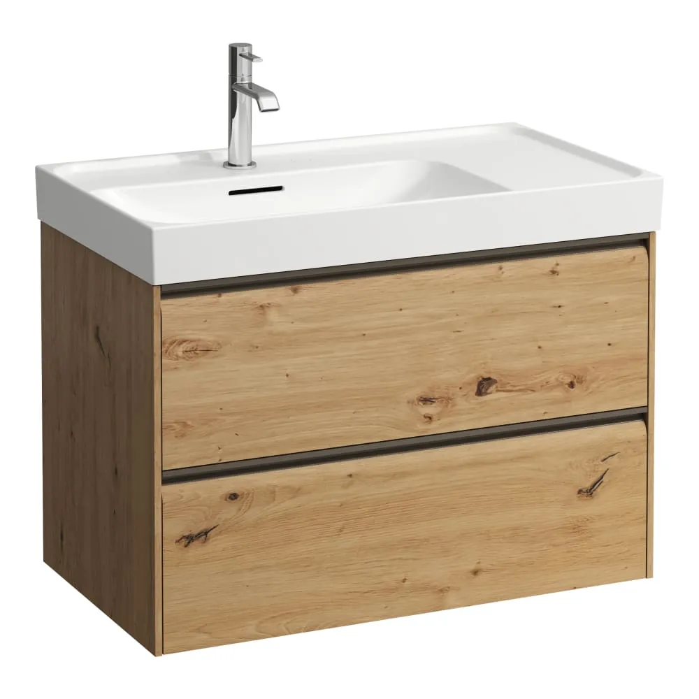 LAUFEN MEDA Waschtischunterbau 800, 2 Schubladen, passend zu Waschtisch H817116 785 x 450 x 515 mm #H4216020112671 - 267 - Wildeiche