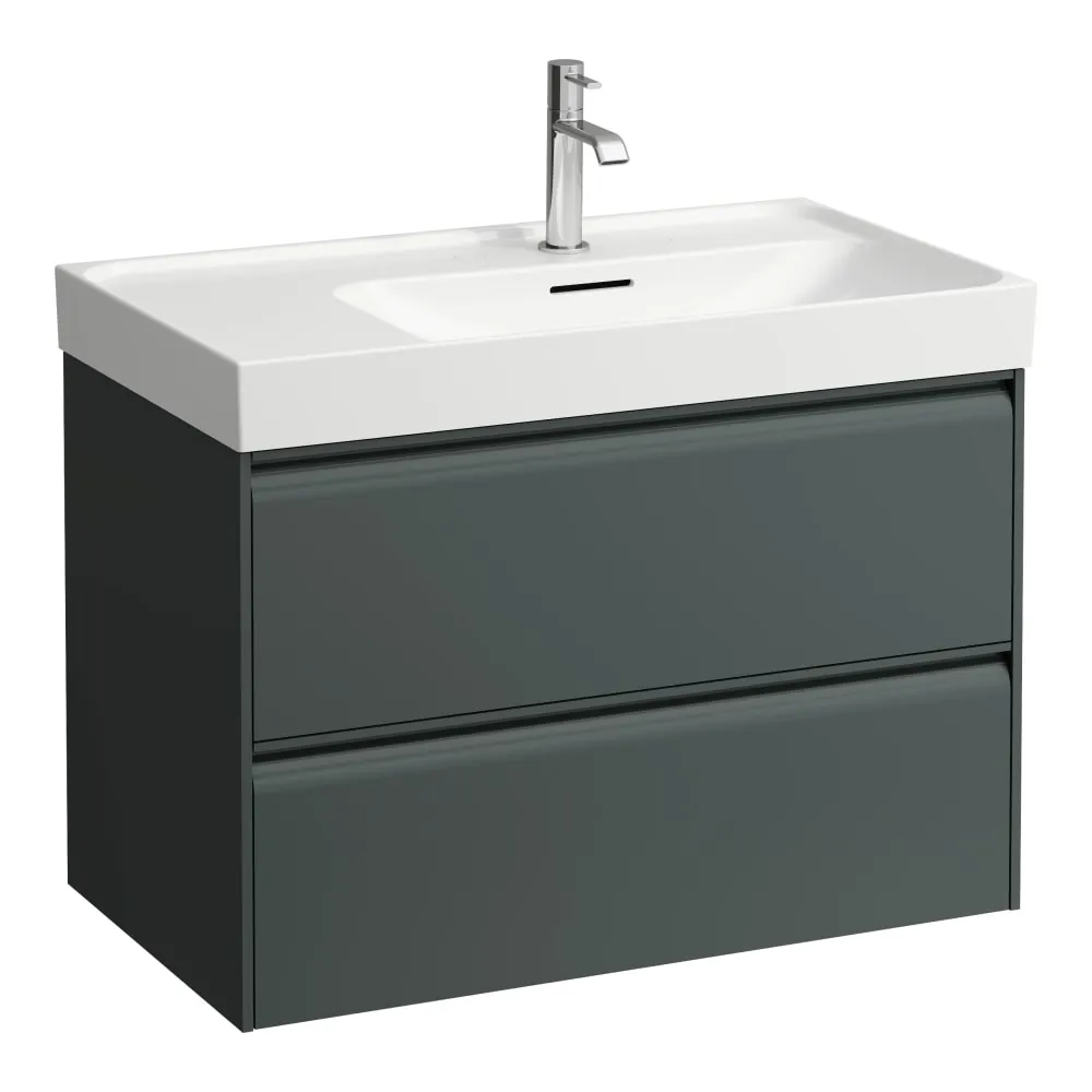 LAUFEN MEDA Waschtischunterbau 800, 2 Schubladen, passend zu Waschtisch H817115 785 x 450 x 515 mm #H4215920112661 - 266 - Verkehrsgrau