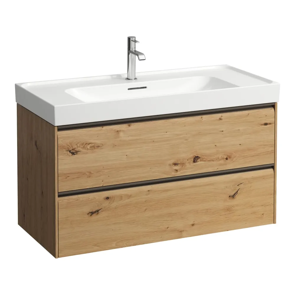 LAUFEN MEDA Waschtischunterbau 1000, 2 Schubladen, passend zu Waschtisch H810119 985 x 450 x 515 mm #H4216220112671 - 267 - Wildeiche