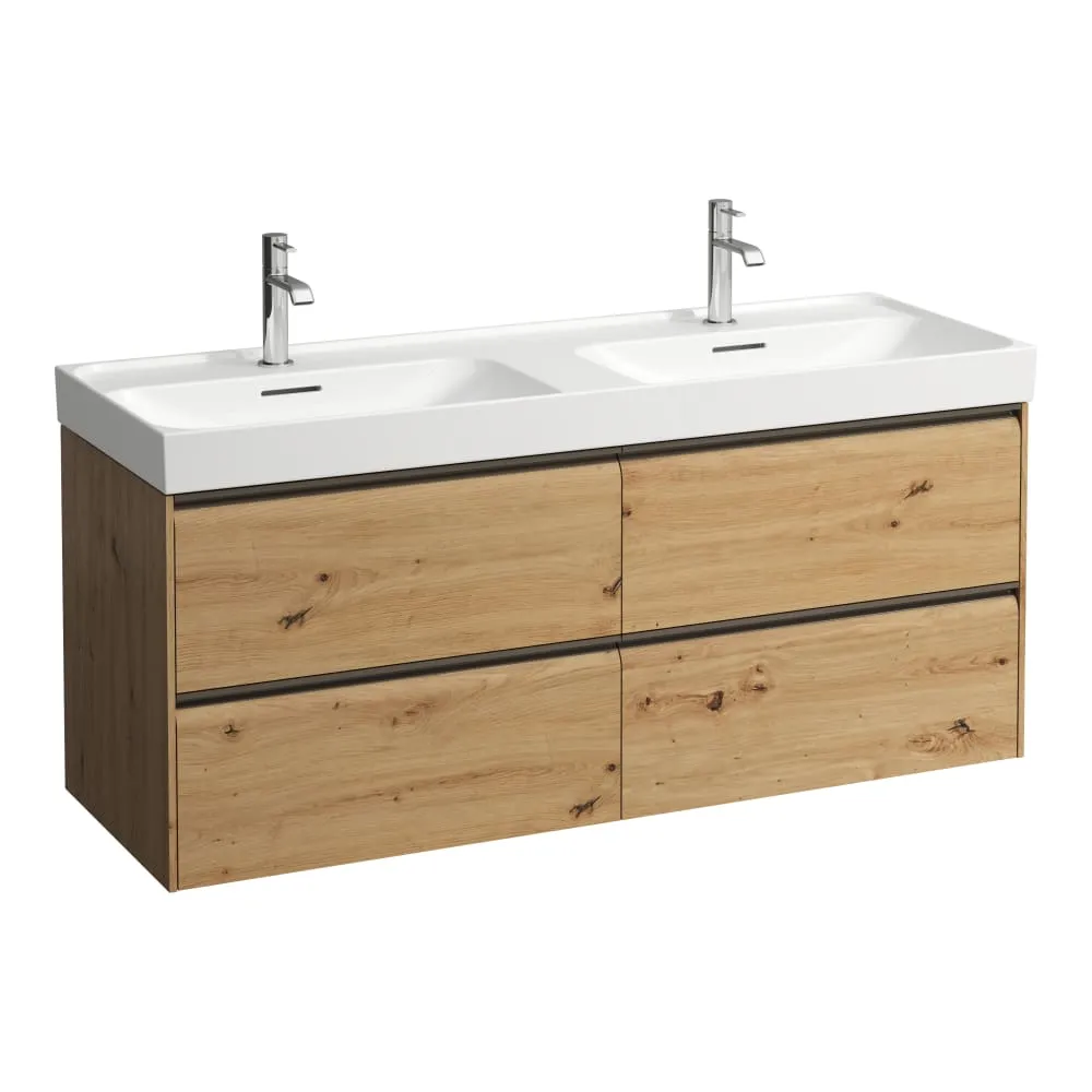 LAUFEN MEDA Waschtischunterbau 1300, 4 Schubladen, passend zu Waschtisch H814112 1285 x 450 x 515 mm #H4216440112671 - 267 - Wildeiche