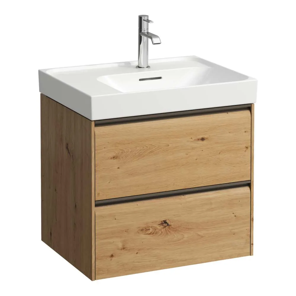 LAUFEN MEDA Waschtischunterbau 600, 2 Schubladen, passend zu Waschtisch H817112 585 x 450 x 515 mm #H4217220112671 - 267 - Wildeiche