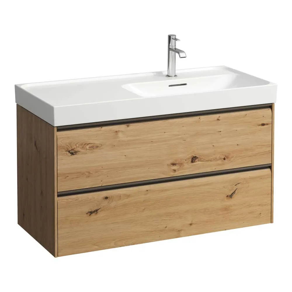 LAUFEN MEDA Waschtischunterbau 1000, 2 Schubladen, passend zu Waschtisch H817117 985 x 450 x 515 mm #H4217420112671 - 267 - Wildeiche