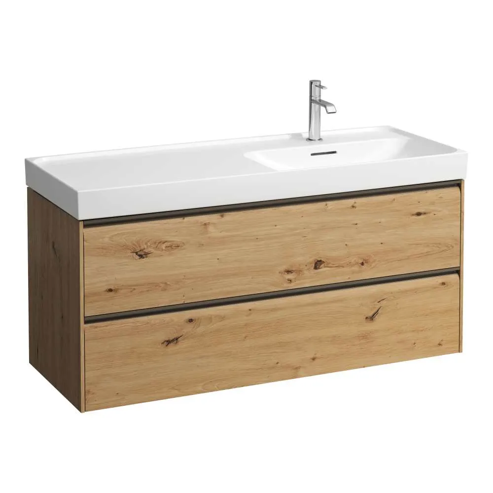 LAUFEN MEDA Waschtischunterbau 1200, 2 Schubladen, passend zu Waschtisch H817119 1180 x 450 x 515 mm #H4217620112671 - 267 - Wildeiche