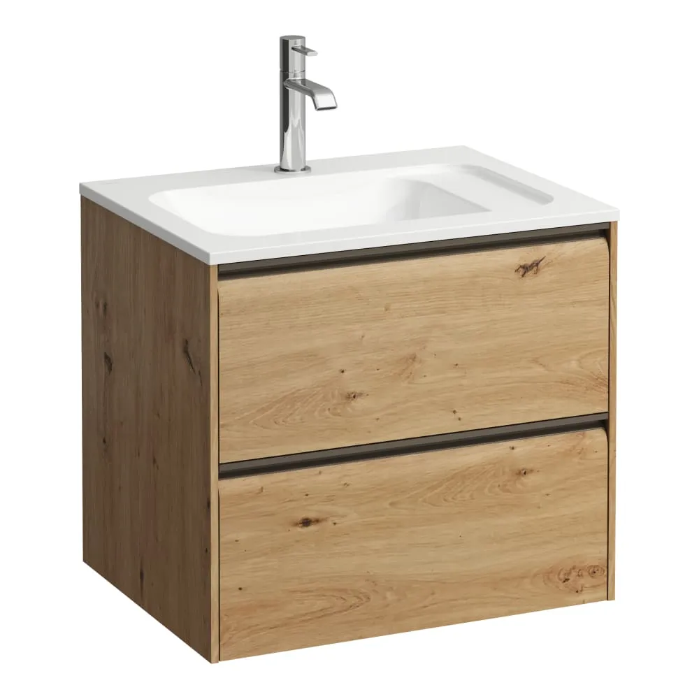 LAUFEN MEDA Waschtischunterbau 600, 2 Schubladen, passend zu Marbond Waschtisch H814113 570 x 440 x 505 mm #H4216720112671 - 267 - Wildeiche