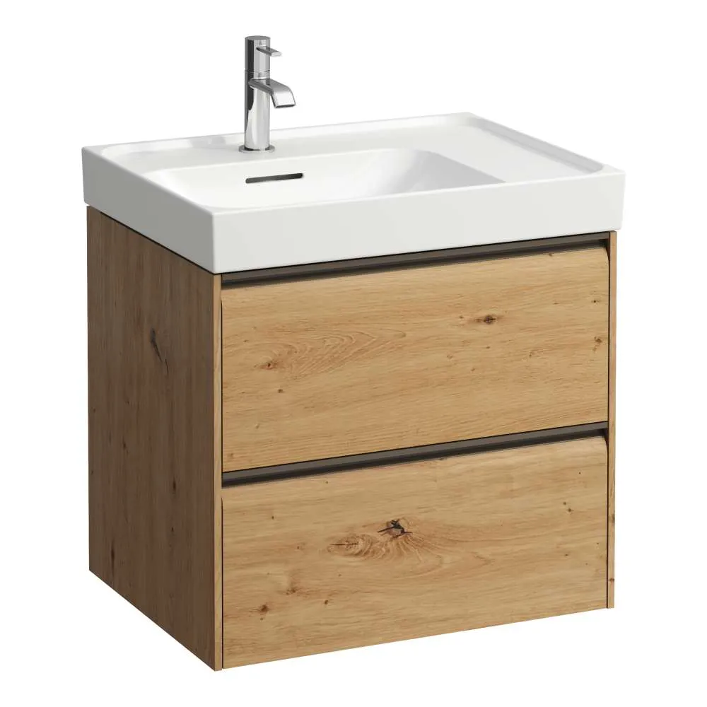 LAUFEN MEDA Waschtischunterbau 600, 2 Schubladen, passend zu Waschtisch H817111 585 x 450 x 515 mm #H4217320112671 - 267 - Wildeiche