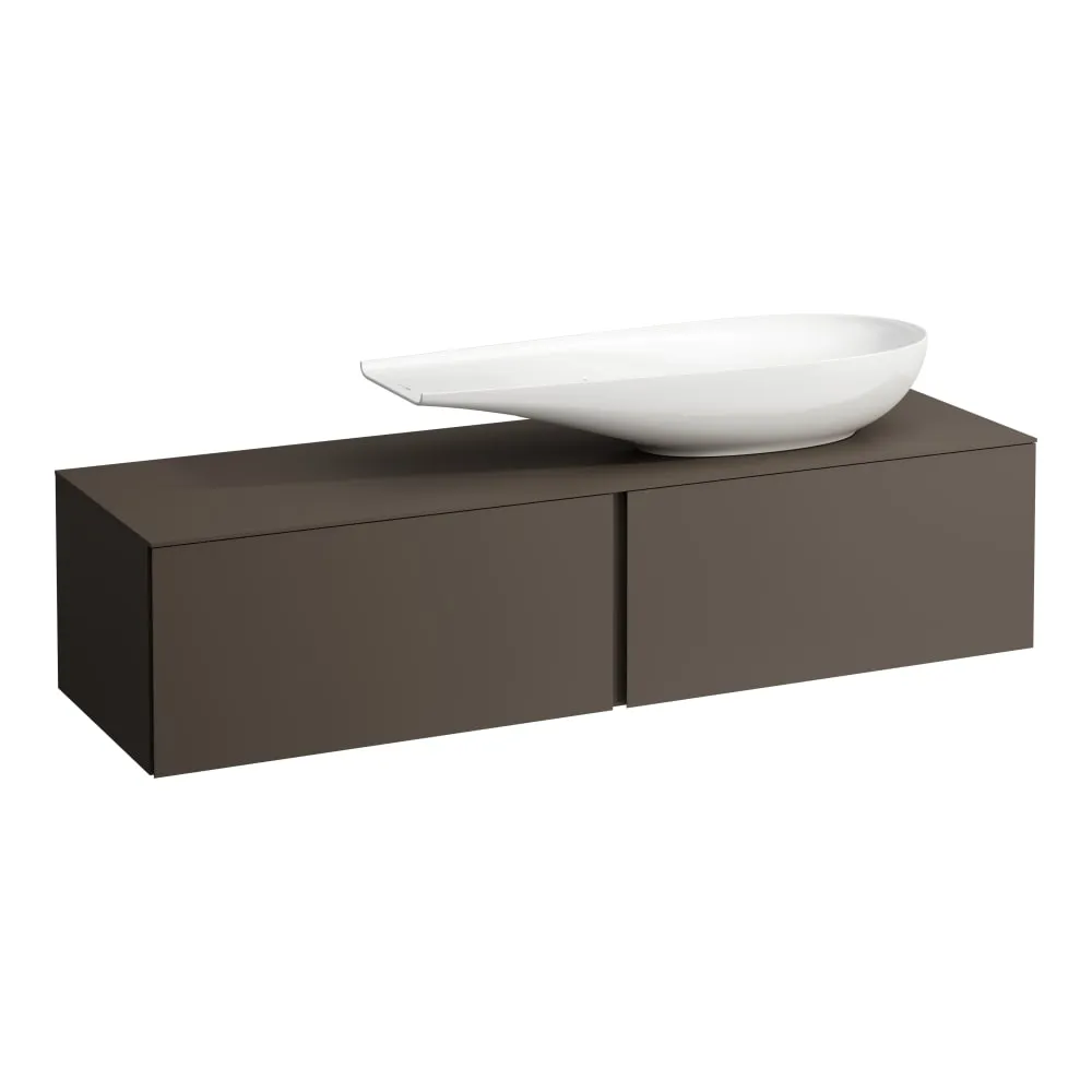 LAUFEN ILBAGNOALESSI Schubladenelement 1600, 2 Schubladen, Ausschnitt rechts, passend zu Waschtisch H818974 1600 x 500 x 370 mm #H4303430974291 - 429 - Dunkelbraun