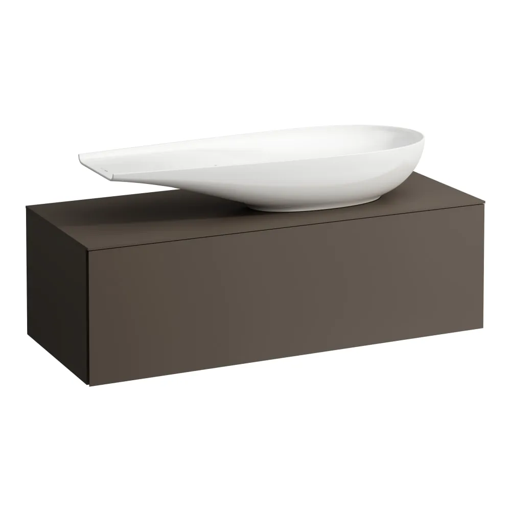 LAUFEN ILBAGNOALESSI Schubladenelement 1200, 1 Schublade, Ausschnitt rechts, passend zu Waschtisch H818974 1200 x 500 x 370 mm #H4303230974291 - 429 - Dunkelbraun