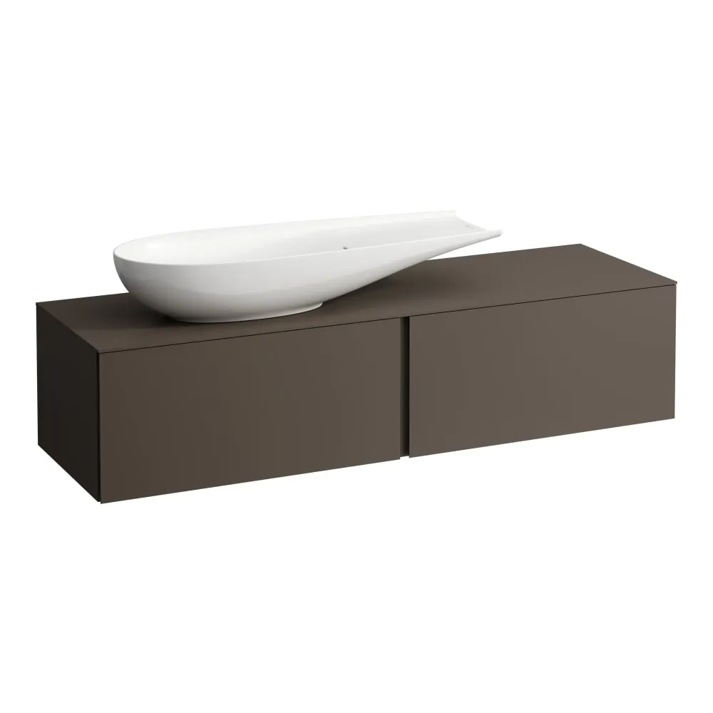 LAUFEN ILBAGNOALESSI Schubladenelement 1600, 2 Schubladen, Ausschnitt links, passend zu Waschtisch H818974 1600 x 500 x 370 mm #H4303420974291 - 429 - Dunkelbraun