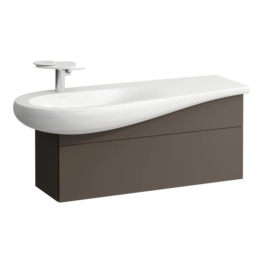 LAUFEN ILBAGNOALESSI Waschtischunterbau 1200, 1 Schublade, Siphonausschnitt links, passend zu Waschtisch H814973 995 x 320 x 340 mm #H4304210974291 - 429 - Dunkelbraun