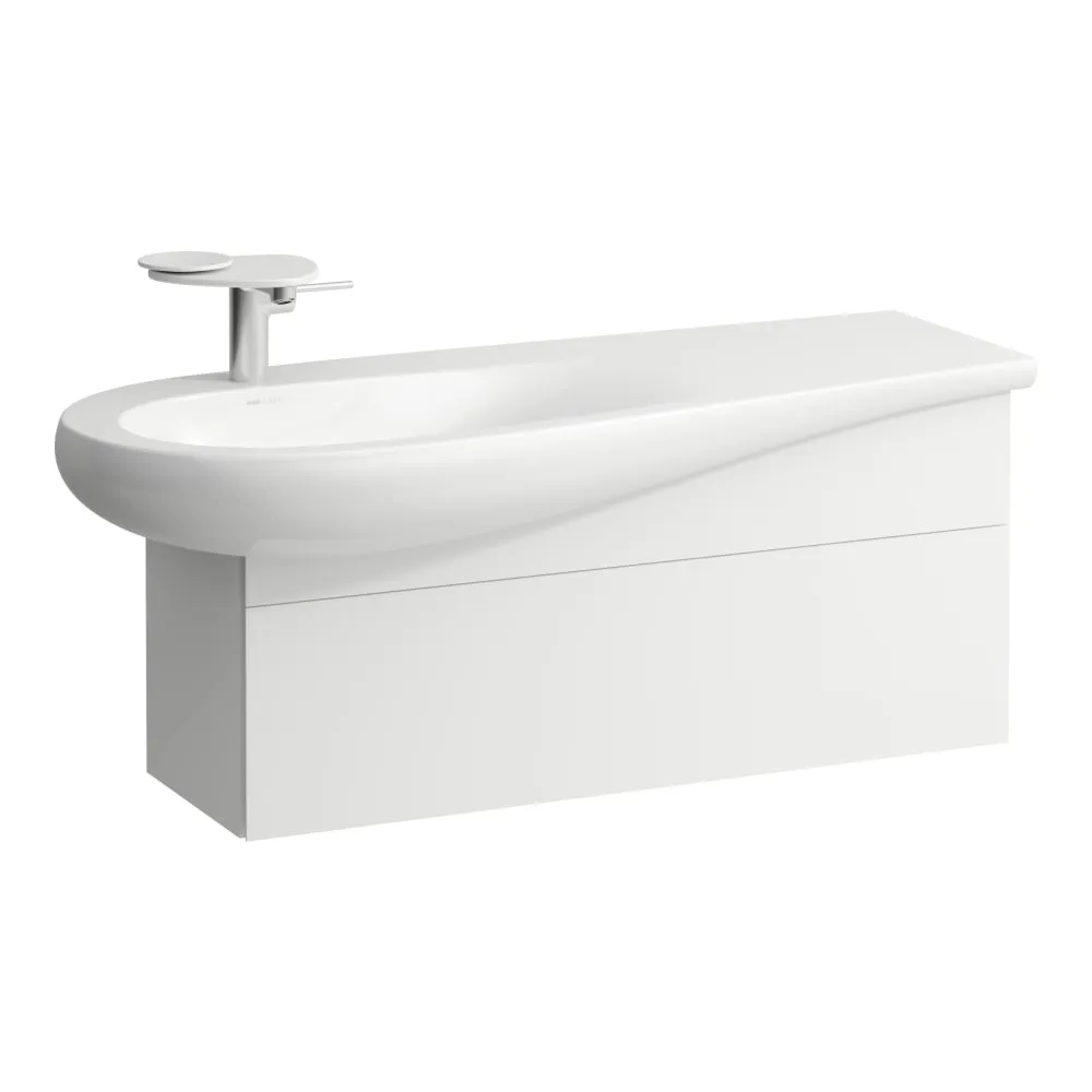 LAUFEN ILBAGNOALESSI Waschtischunterbau 1200, 1 Schublade, Siphonausschnitt links, passend zu Waschtisch H814973 995 x 320 x 340 mm #H4304210972601 - 260 - Weiß matt