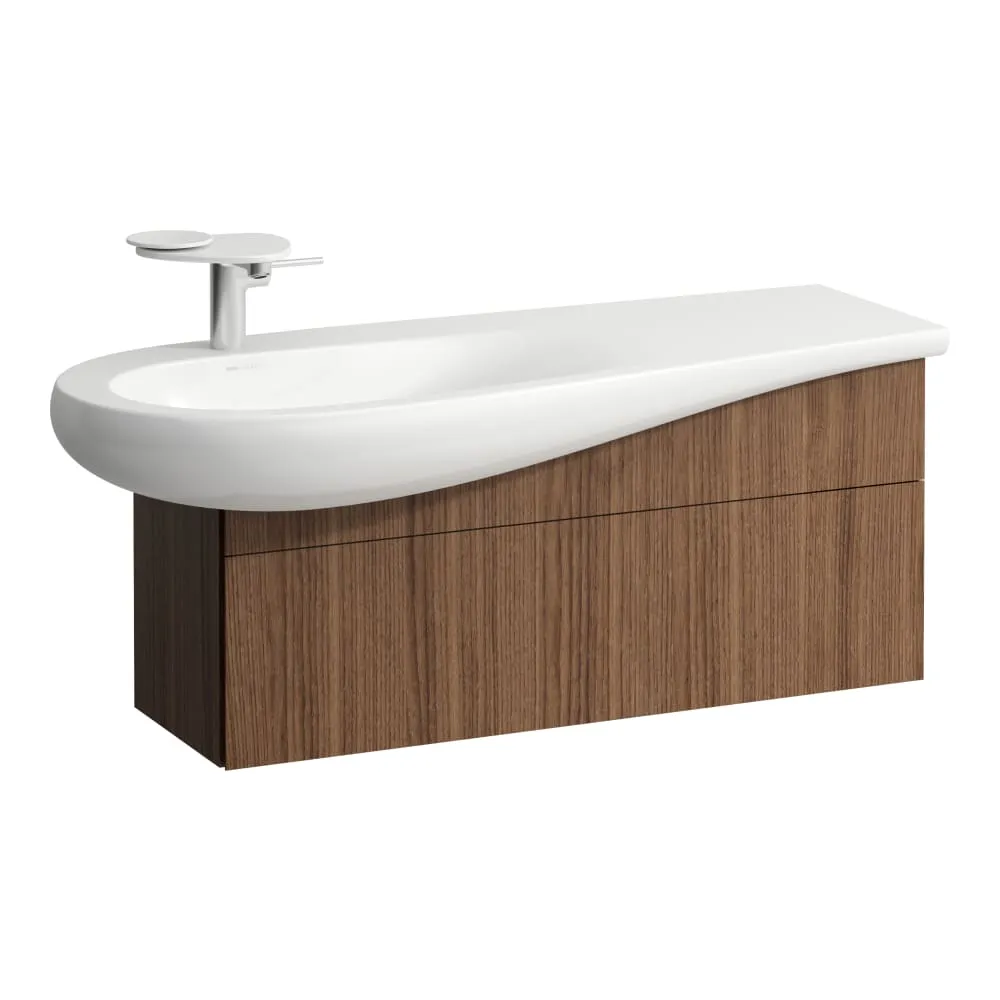 LAUFEN ILBAGNOALESSI Waschtischunterbau 1200, 1 Schublade, Siphonausschnitt links, passend zu Waschtisch H814973 995 x 320 x 340 mm #H4304210976301 - 630 - Noce canaletto