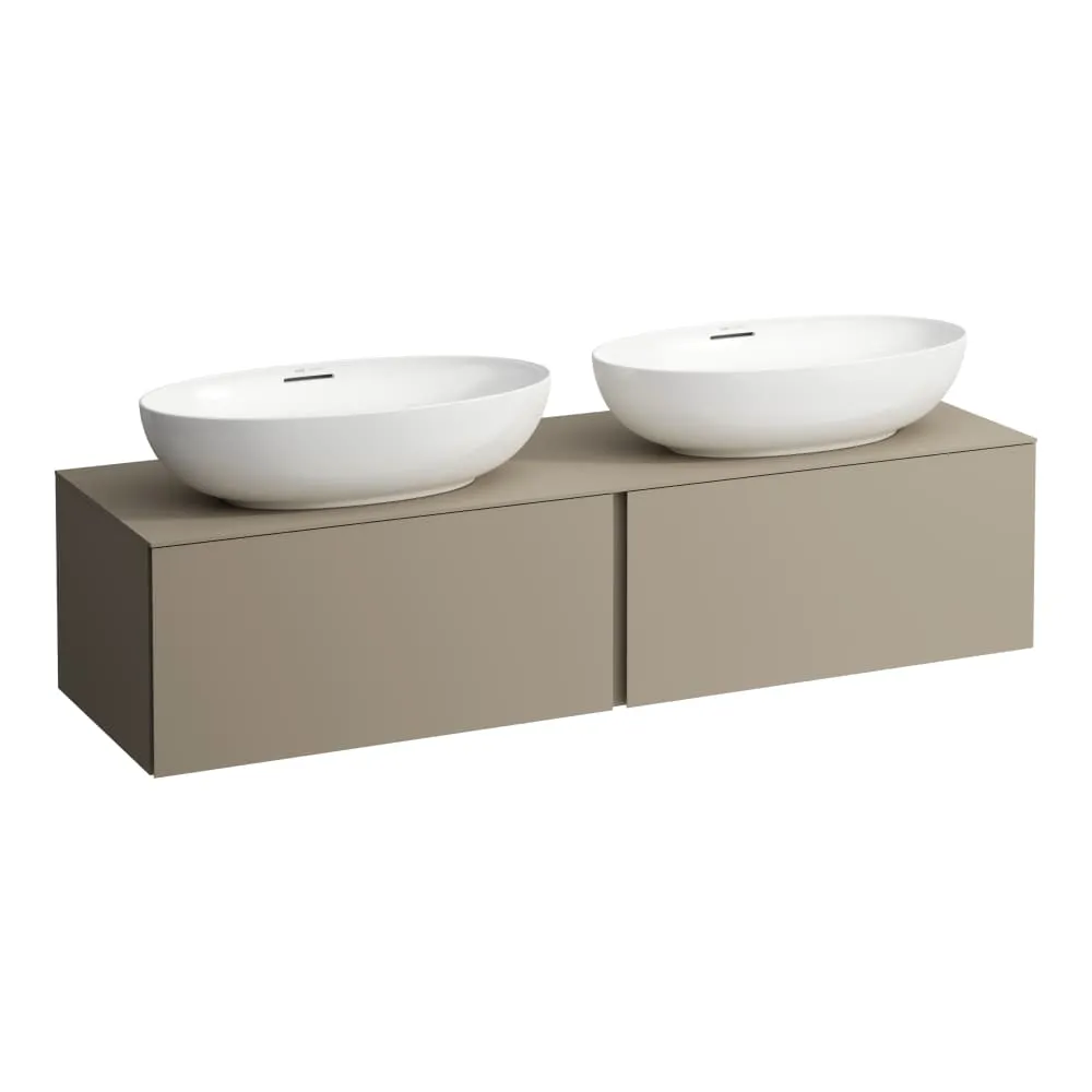 LAUFEN ILBAGNOALESSI Schubladenelement 1600, 2 Schubladen, Ausschnitt links und rechts, passend zu Waschtisch H818975/6, H818977/8 1600 x 500 x 370 mm #H4303540972701 - 270 - Perlbeige