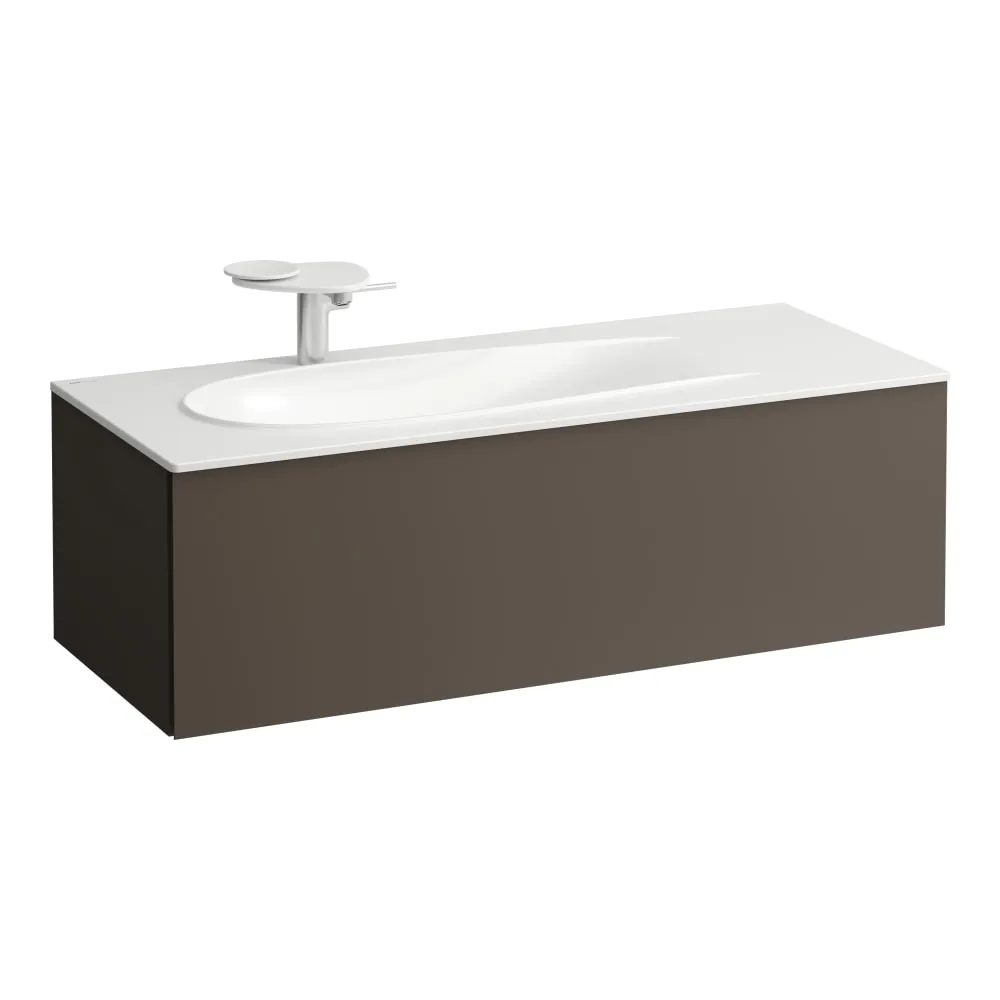 LAUFEN ILBAGNOALESSI Waschtischunterbau 1200, 1 Schublade, Siphonausschnitt links, passend zu Waschtisch H817979 1195 x 490 x 365 mm #H4304410974291 - 429 - Dunkelbraun
