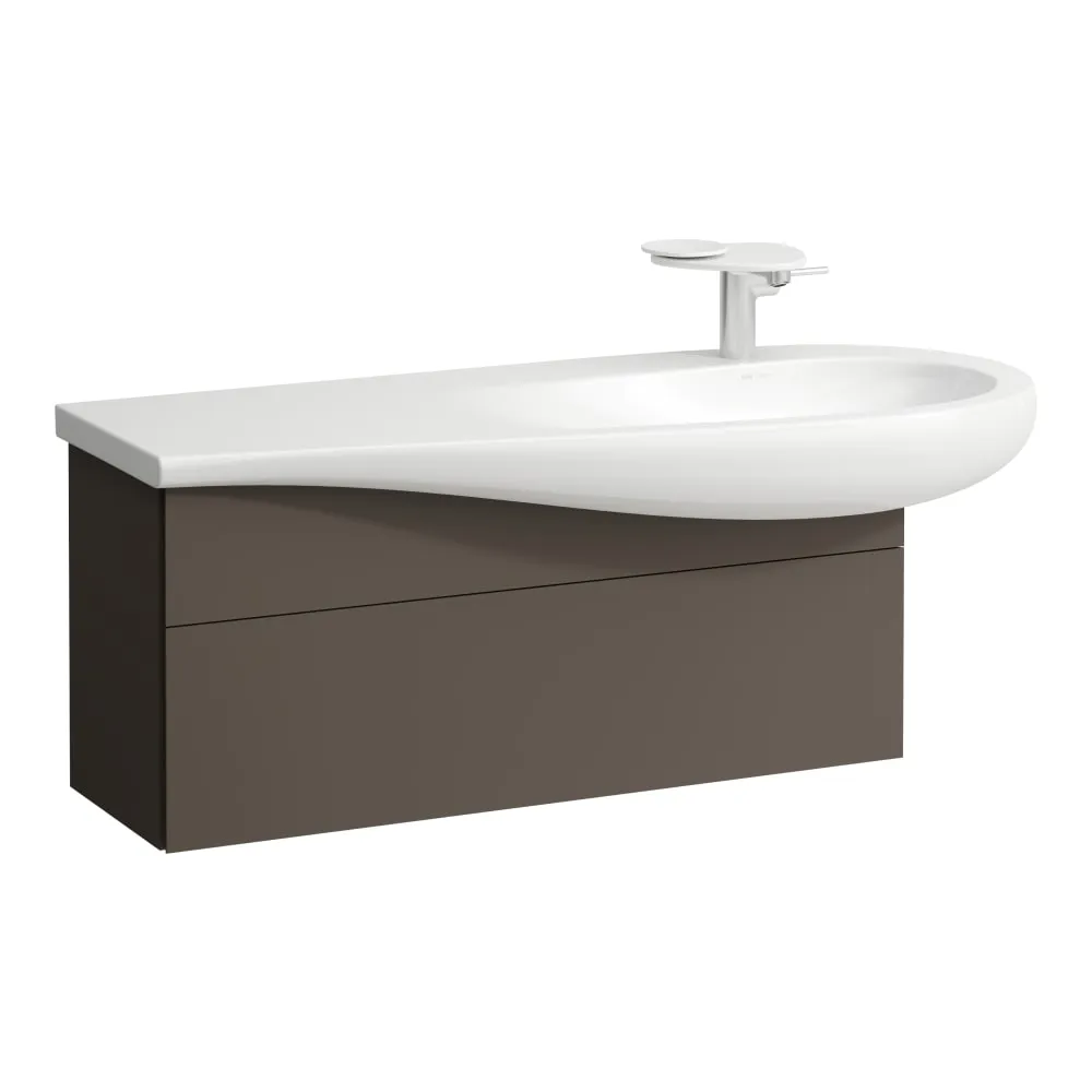 LAUFEN ILBAGNOALESSI Waschtischunterbau 1200, 1 Schublade, Siphonausschnitt rechts, passend zu Waschtisch H814974 995 x 320 x 340 mm #H4304310974291 - 429 - Dunkelbraun