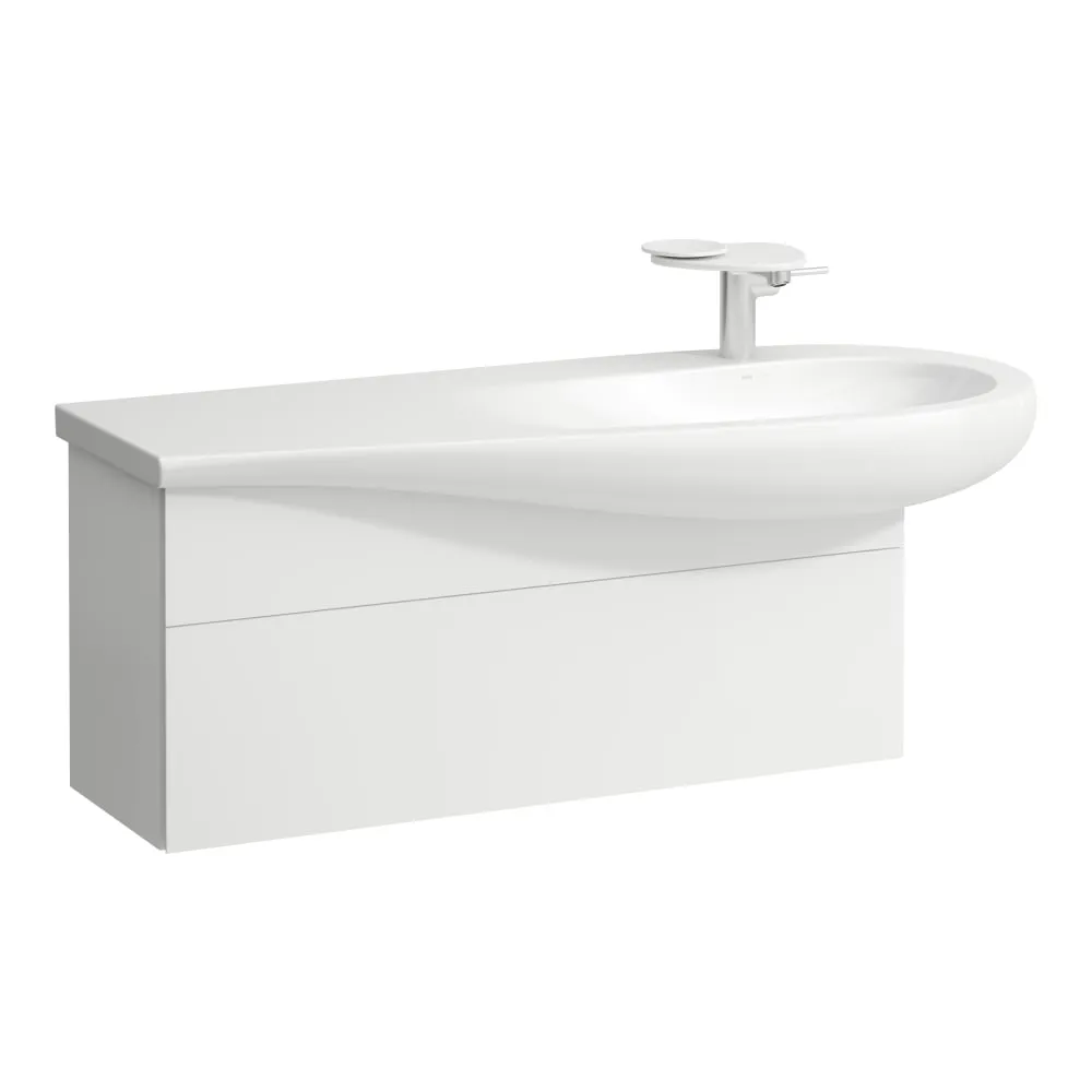 LAUFEN ILBAGNOALESSI Waschtischunterbau 1200, 1 Schublade, Siphonausschnitt rechts, passend zu Waschtisch H814974 995 x 320 x 340 mm #H4304310972601 - 260 - Weiß matt