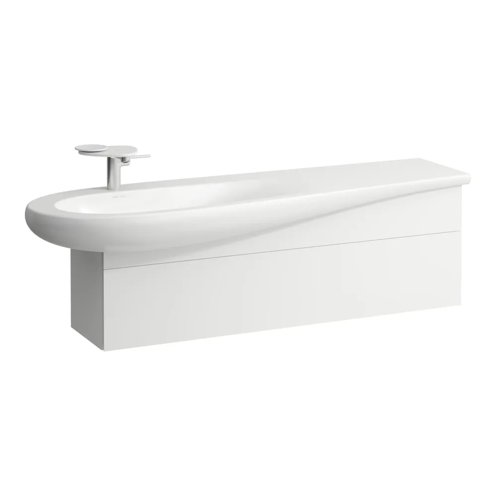 LAUFEN ILBAGNOALESSI Waschtischunterbau 1600, 1 Schublade, Siphonausschnitt links, passend zu Waschtisch H814971 1350 x 320 x 340 mm #H4304510972601 - 260 - Weiß matt