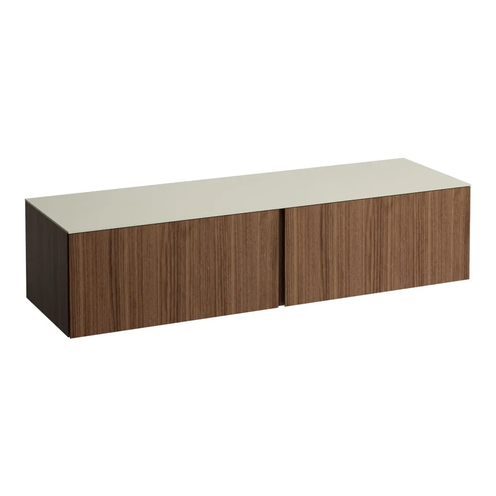 LAUFEN ILBAGNOALESSI Schubladenelement 1600, 2 Schubladen, ohne Ausschnitt, Calce Avorio Top 1600 x 500 x 370 mm #H4313300976301 - 630 - Noce canaletto