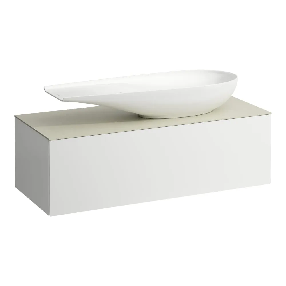 LAUFEN ILBAGNOALESSI Schubladenelement 1200, 1 Schublade, Ausschnitt rechts, Calce Avorio Top, passend zu Waschtisch H818974 1200 x 500 x 370 mm #H4313230972601 - 260 - Weiß matt