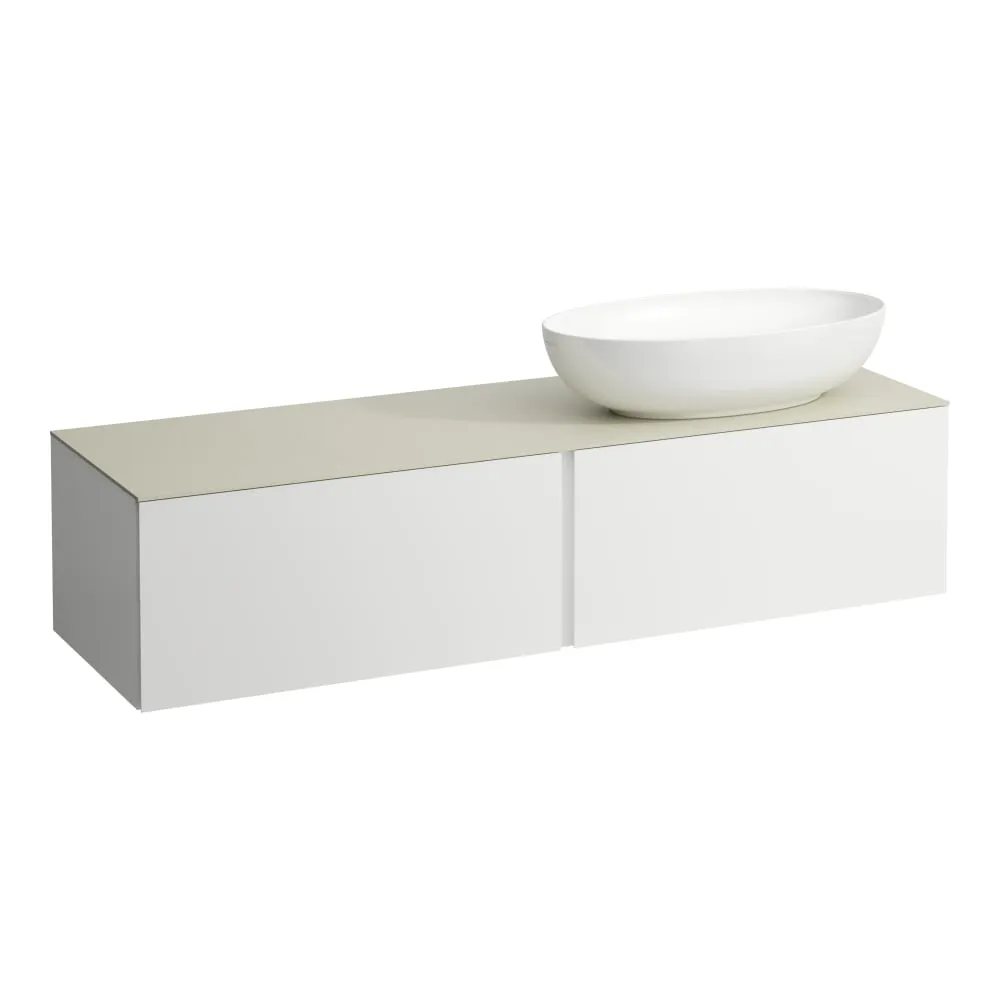 LAUFEN ILBAGNOALESSI Schubladenelement 1600, 2 Schubladen, Ausschnitt rechts, Calce Avorio Top, passend zu Waschtisch H818975/6, H818977/8 1600 x 500 x 370 mm #H4313530972601 - 260 - Weiß matt