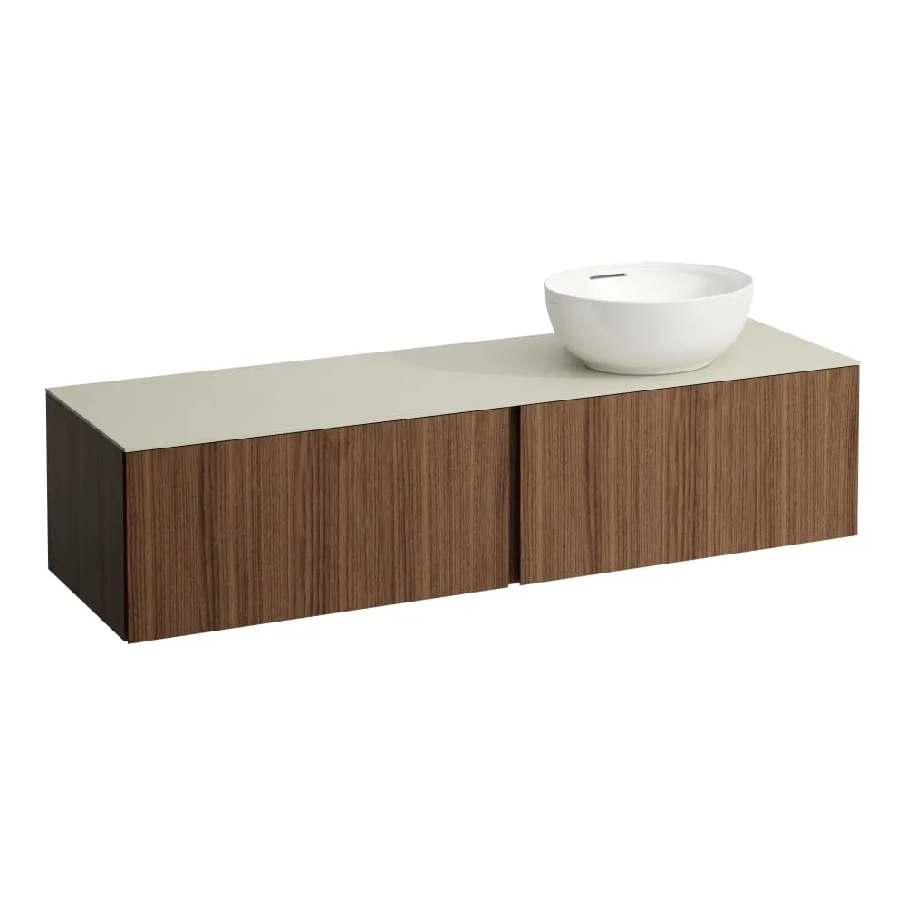 LAUFEN ILBAGNOALESSI Schubladenelement 1600, 2 Schubladen, Ausschnitt rechts, Calce Avorio Top, passend zu Waschtisch H818975/6, H818977/8 1600 x 500 x 370 mm #H4313530976301 - 630 - Noce canaletto