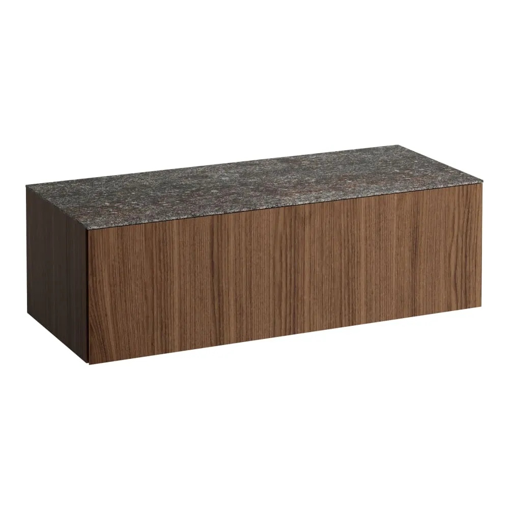 LAUFEN ILBAGNOALESSI Schubladenelement 1200, 1 Schublade, ohne Ausschnitt, Marrone Naturale Top 1200 x 500 x 370 mm #H4323000976301 - 630 - Noce canaletto