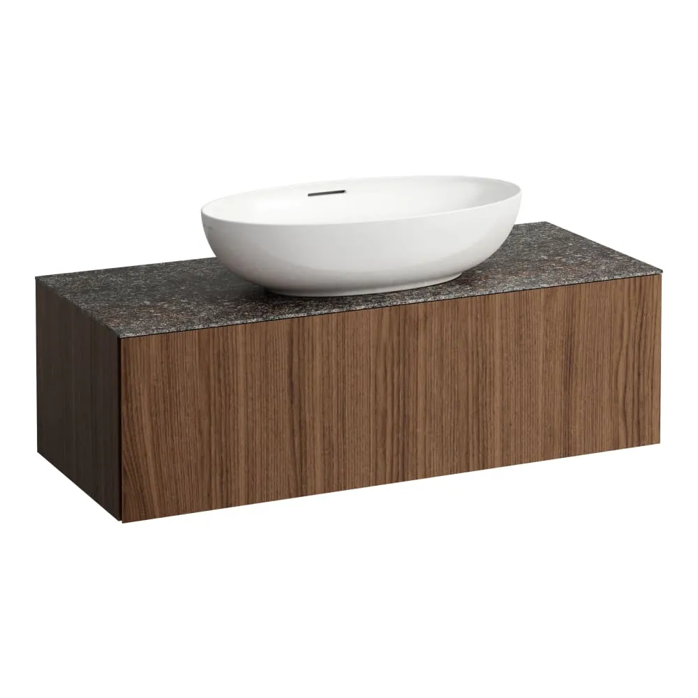 LAUFEN ILBAGNOALESSI Schubladenelement 1200, 1 Schublade, Ausschnitt mitte, Marrone Naturale Top, passend zu Waschtisch H818975/6, H818977/8 1200 x 500 x 370 mm #H4323110976301 - 630 - Noce canaletto