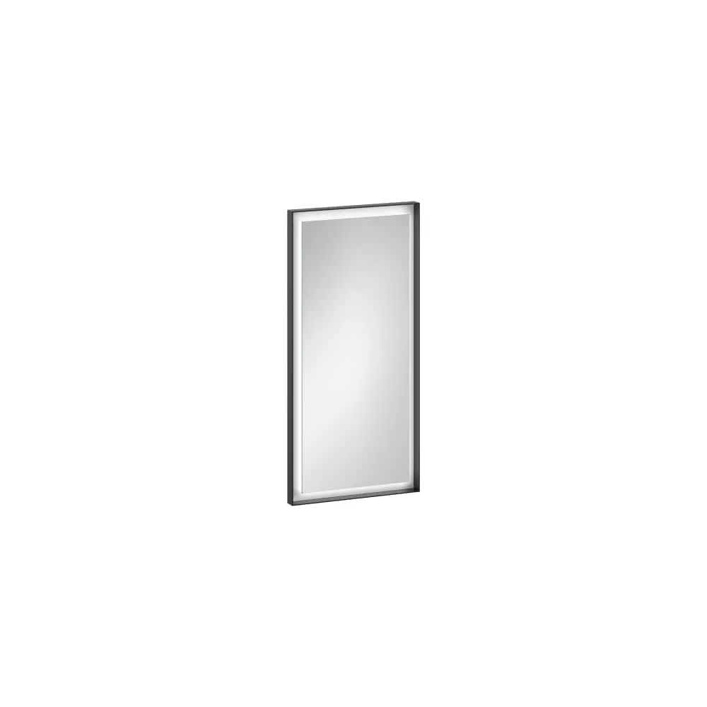 LAUFEN YVA Spiegel 375 mm, Aluminium, umlaufend indirektes LED-Licht, dimmbar 375 x 40 x 800 mm #H4484500YV4501 - 450 - Schwarz matt