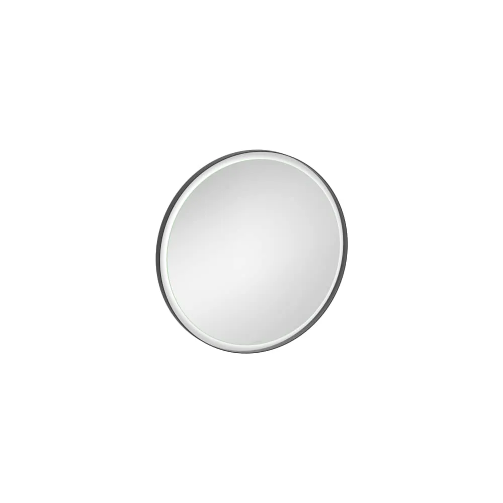 LAUFEN YVA Spiegel 750 mm, Aluminium, umlaufend indirektes LED-Licht, dimmbar 750 x 40 x 750 mm #H4485100YV4501 - 450 - Schwarz matt