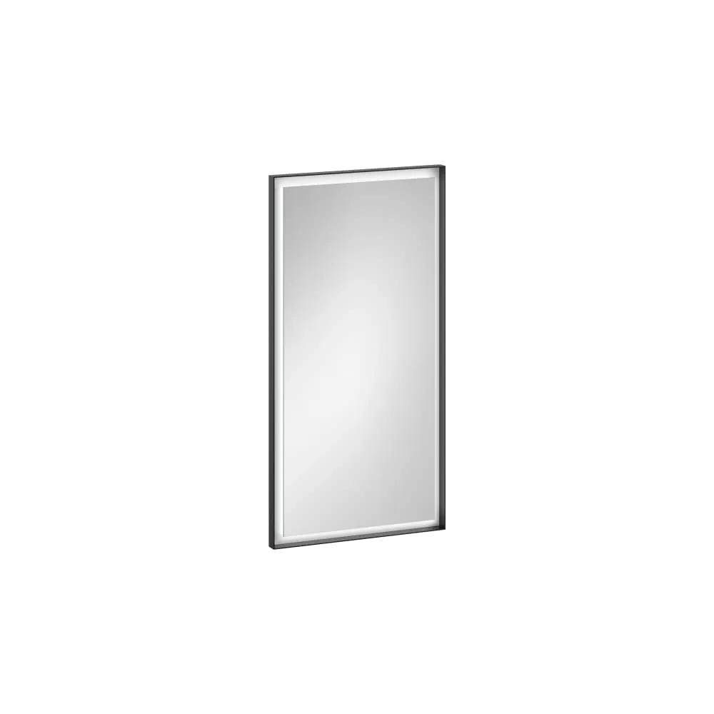 LAUFEN YVA Spiegel 500 mm, Aluminium, umlaufend indirektes LED-Licht, dimmbar 500 x 40 x 1000 mm #H4484700YV4501 - 450 - Schwarz matt