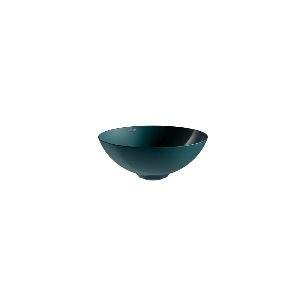 LAUFEN AQUA & TERRA Waschtisch-Schale aus Vitreon Stahl mit Ablaufventilabdeckung in Beckenfarbe 300 x 300 x 118 mm #H512CA10111121 - 011 - Deep indigo